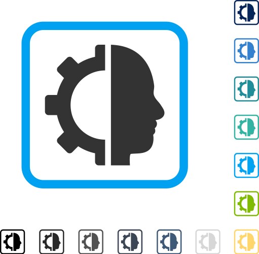Cyborg gear framed icon Royalty Free Vector Image