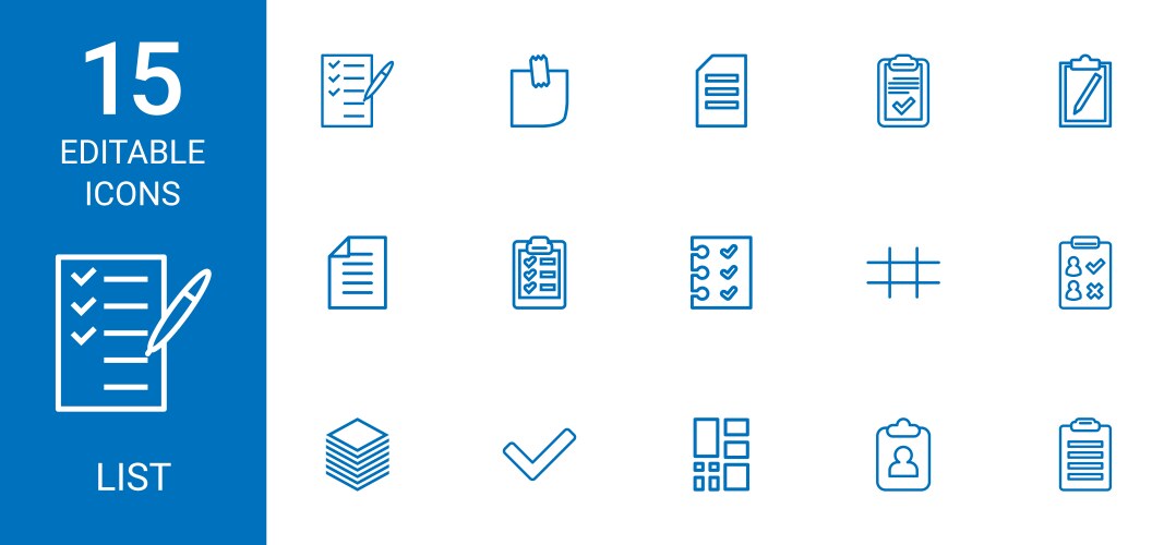 list icons vector image