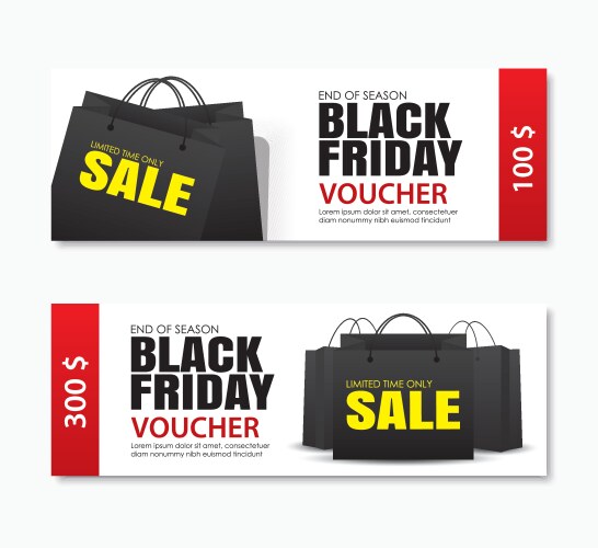 black friday sale shopping bag cover and web vector