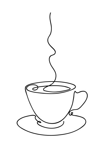 Continuous Line Coffee Cup Vector Image