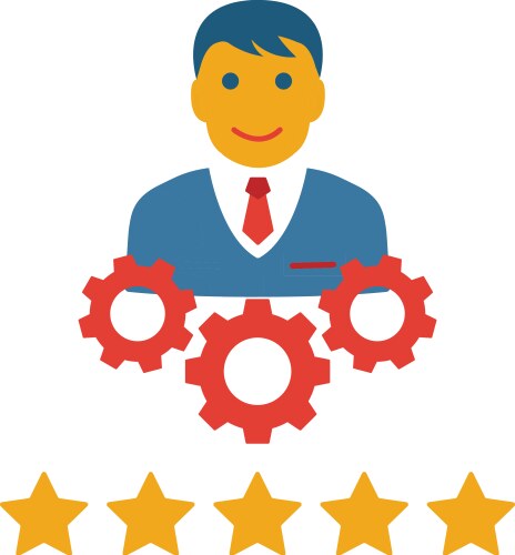 customer experience management icon simple flat vector image