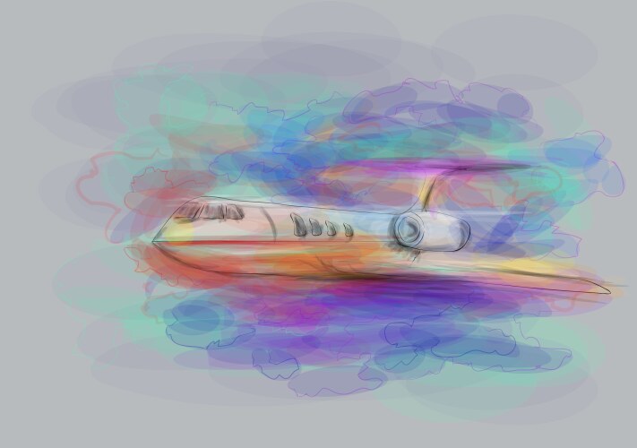 private jet abstract vector image