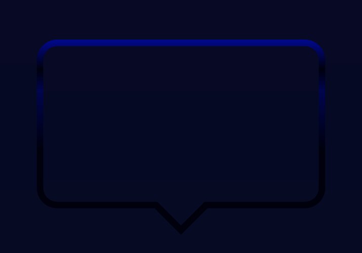 Blue neon rectangle frame template on transparent Vector Image