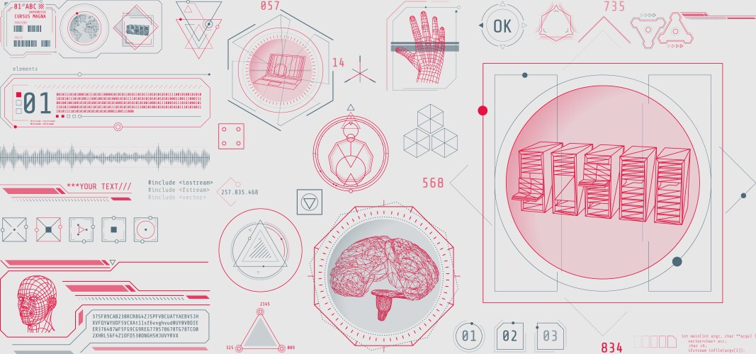 hud interface design for decoding big data vector image