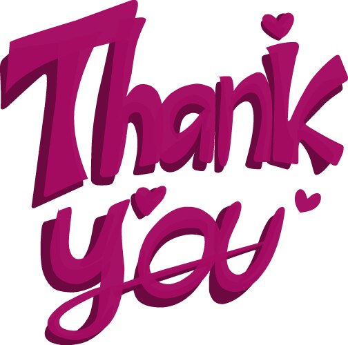 Thank you writing design suitable for greeting vector image