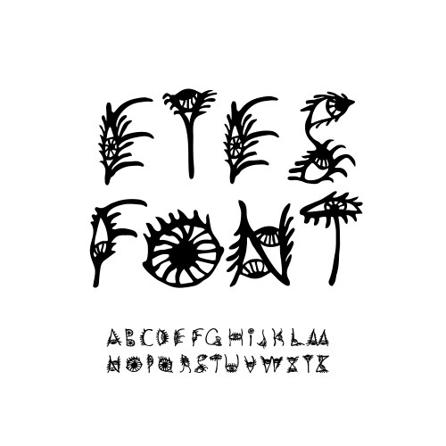 eyes font hand drawn letters using human vector image