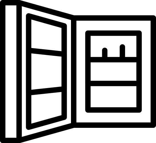 Open refrigerator door icon outline style Vector Image