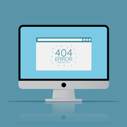 404 error page in browser screen icon computer vector image