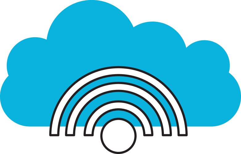 Cloud computing with wifi signal vector image