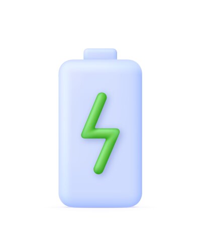 3d battery icon the battery is charging Royalty Free Vector