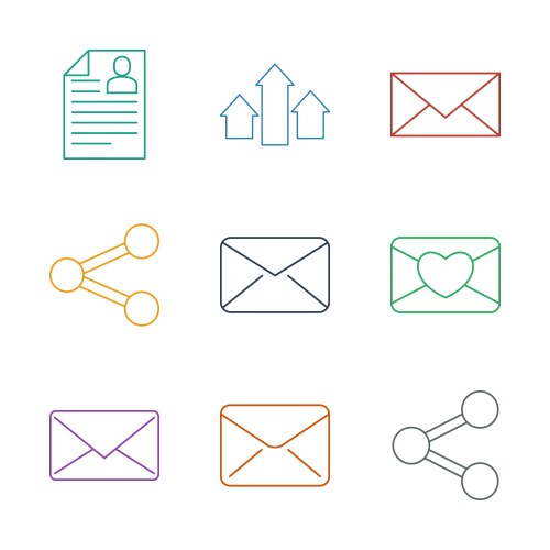 7 send icons Royalty Free Vector Image - VectorStock