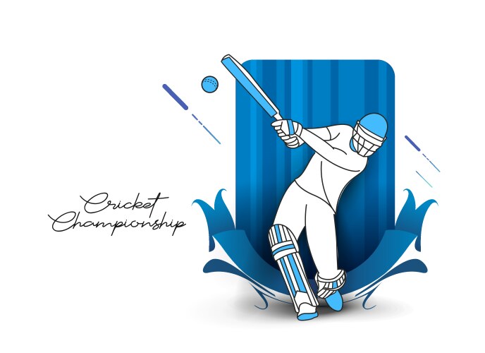 Abstract colorful pattern with batsman and bowler vector image