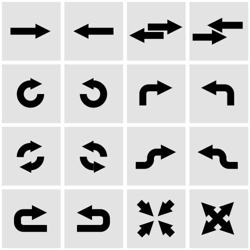 Black icon arrows icons Royalty Free Vector Image
