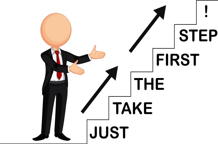 Hard start difficult first step way to success Vector Image