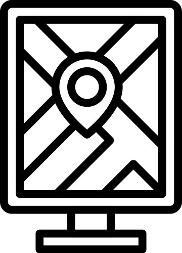 Map signboard icon location and navigation vector image