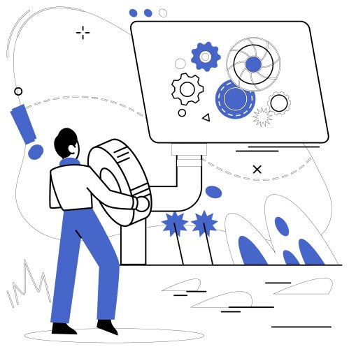 Operational efficiency productive optimization vector image