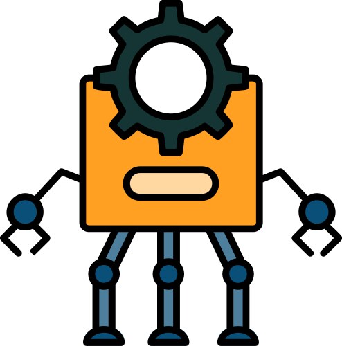 Robot line filled icon design Vector Image