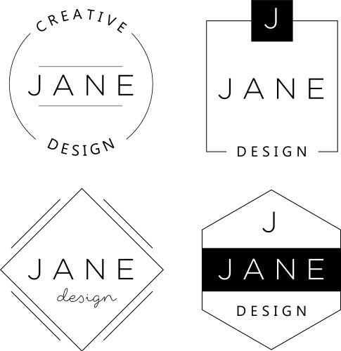 set personal logo templates basic elements vector