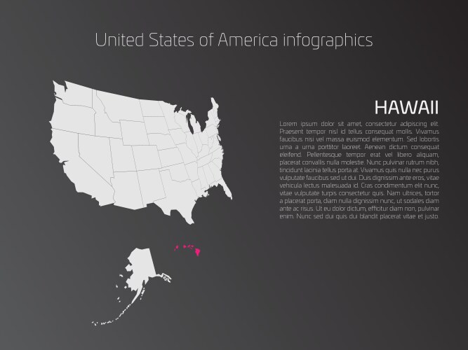 Usa Map Infographics Template With Highlighted Vector Image Usa Map Infographics Template With Highlighted Vector 11750040 