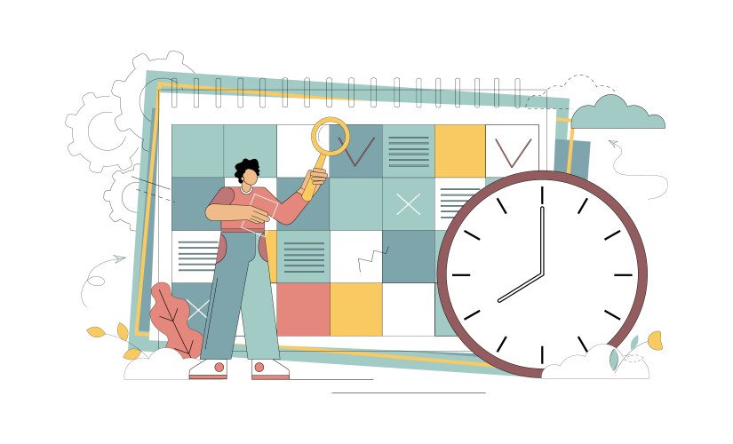 Workflow Management Teamwork Concept Rotation Vector Image