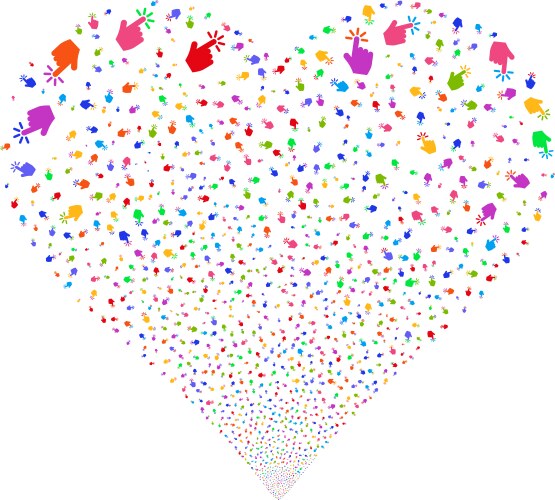 Click fireworks heart vector image