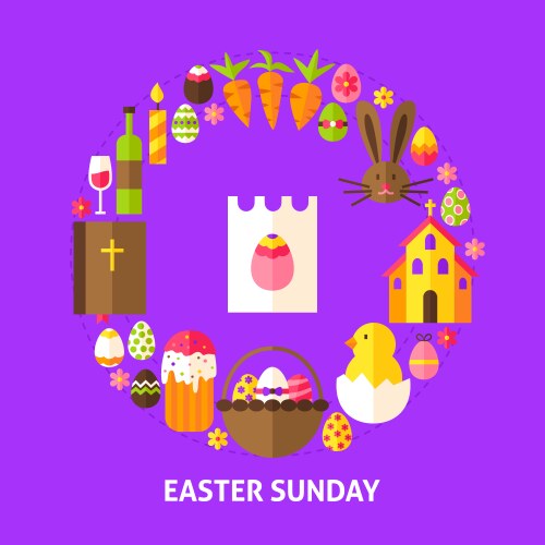 Easter sunday postcard vector image