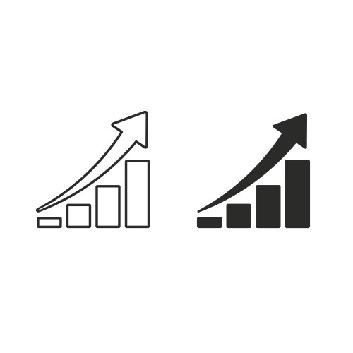 Growing graph icon isolated flat style symbol Vector Image