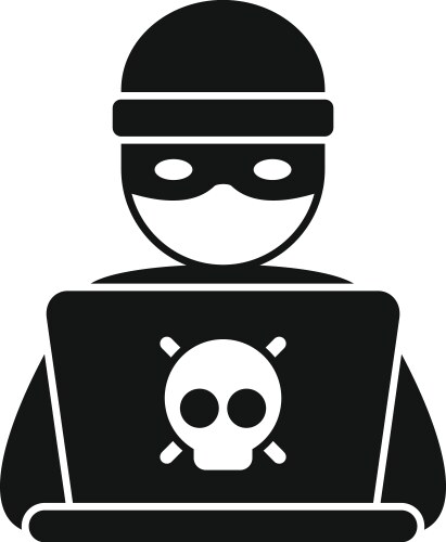 hacker working icon simple online report vector