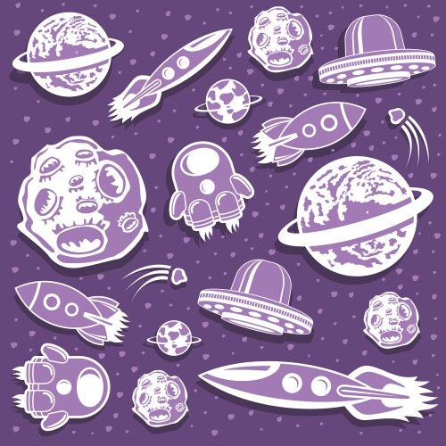 Space Cartoon Background Vector Image