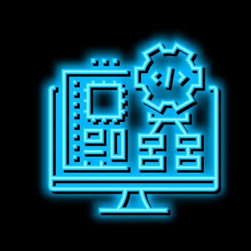 Embedded software neon glow icon vector image