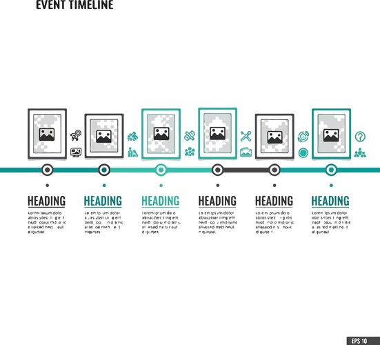 Event Timeline with Icons Vector Image