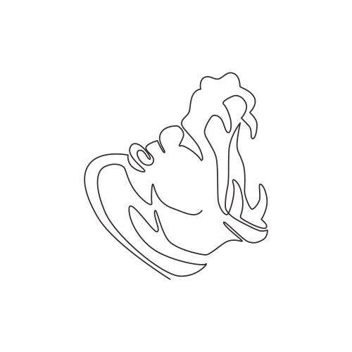 One continuous line drawing of big cute Royalty Free Vector