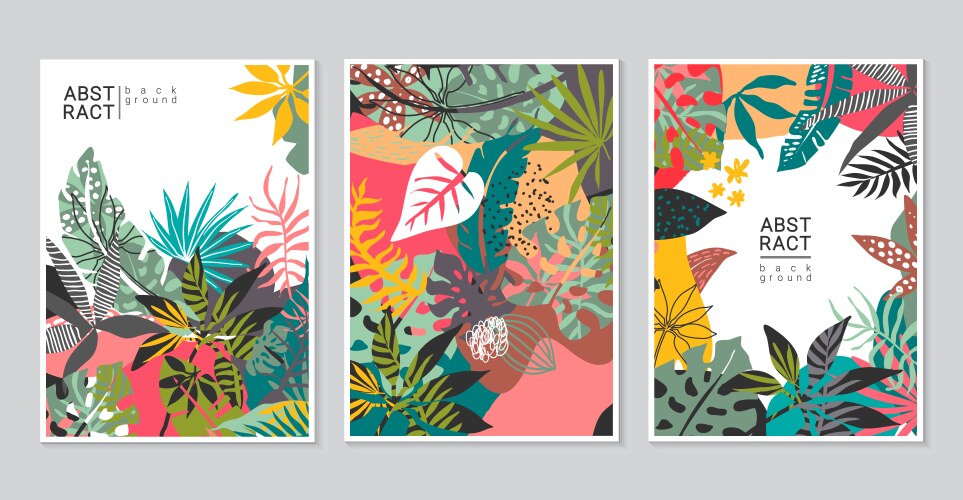 Tropical Leaf Collage Vector Image