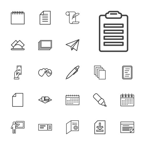 22 paper icons vector image