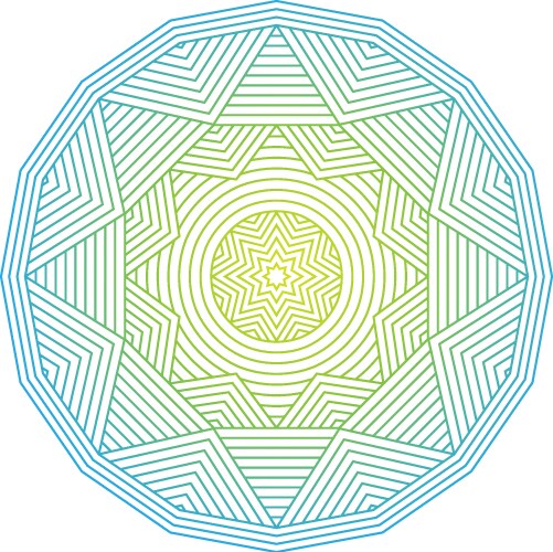 Mandala color lineart geometric ornamental vector image