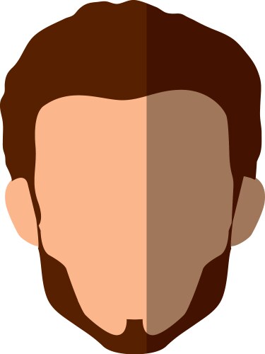Male profile avatar with brown hair Royalty Free Vector
