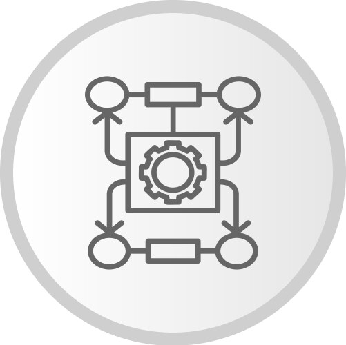 Algorithm line circle grey icon vektorbild