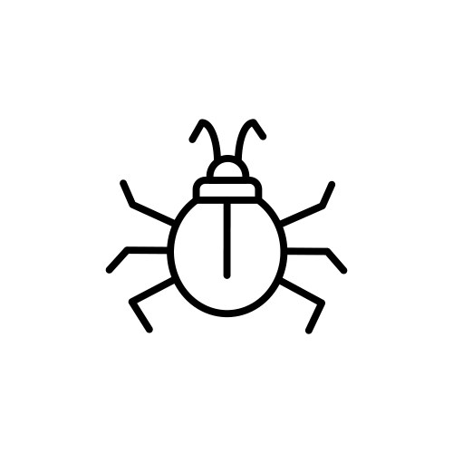 Bug icon for software development and debugging vector image