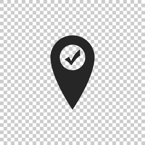 map pointer with check mark marker location sign vector image