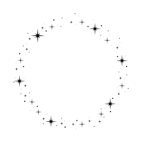 star circle frame wreath round vector