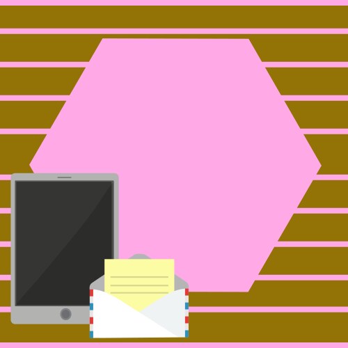 Blank tablet screen and airmail open envelope vektorbild