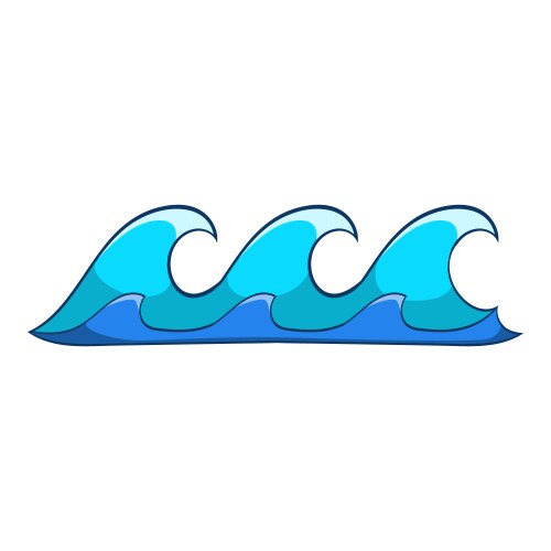 Paper sea waves blue water wave Royalty Free Vector Image