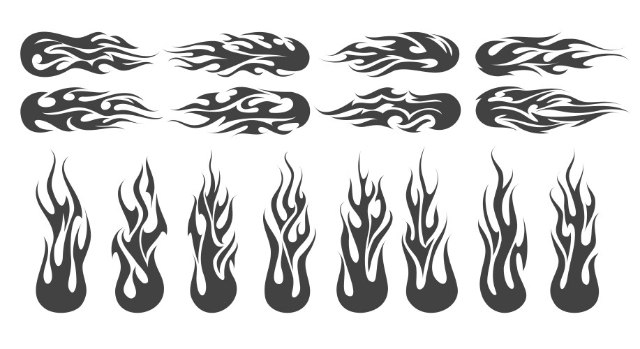 Red fire flame icons isolated on white background Vector Image