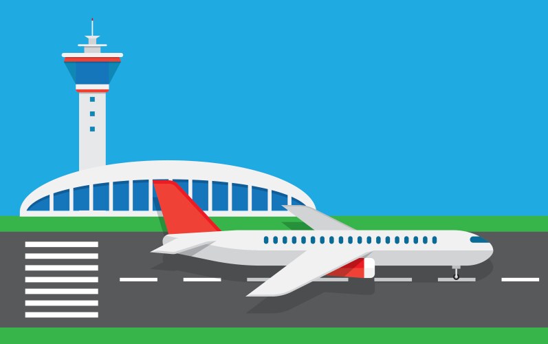 Airport runway top view Royalty Free Vector Image