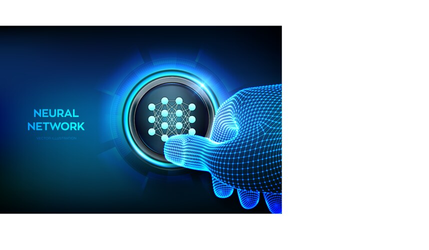 Neural network technology concept ai artificial Vector Image
