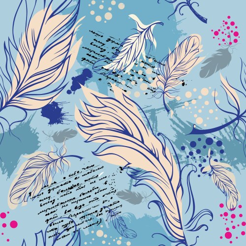 Pattern with colored abstract feathers Royalty Free Vector