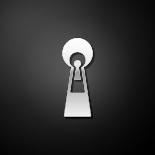 Silver lock icon isolated on black background Vector Image