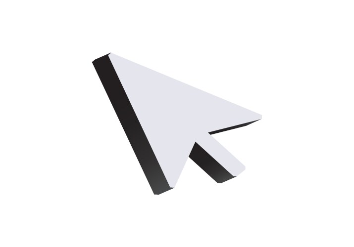 3d computer mouse cursor icon pointing upward vector image