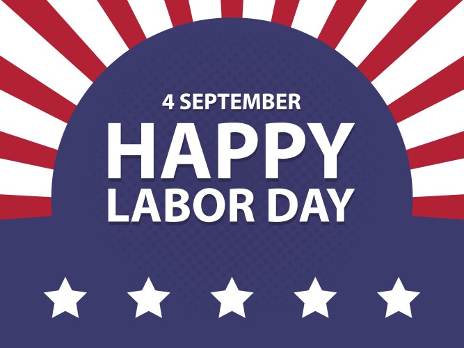 Labor Day Stars & Stripes Retro Vector Image