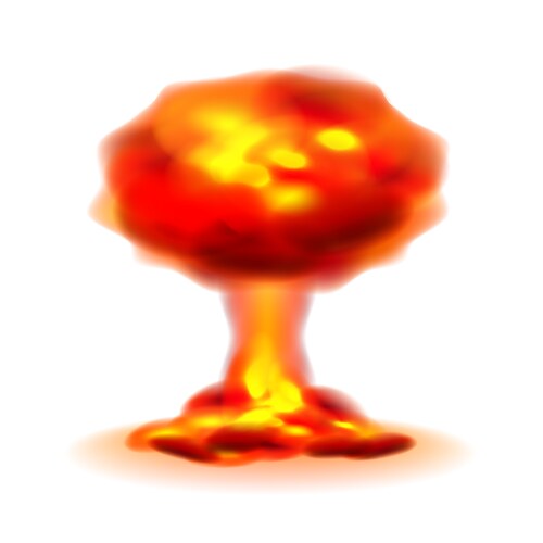 Nuclear explosion isolated on white vector image